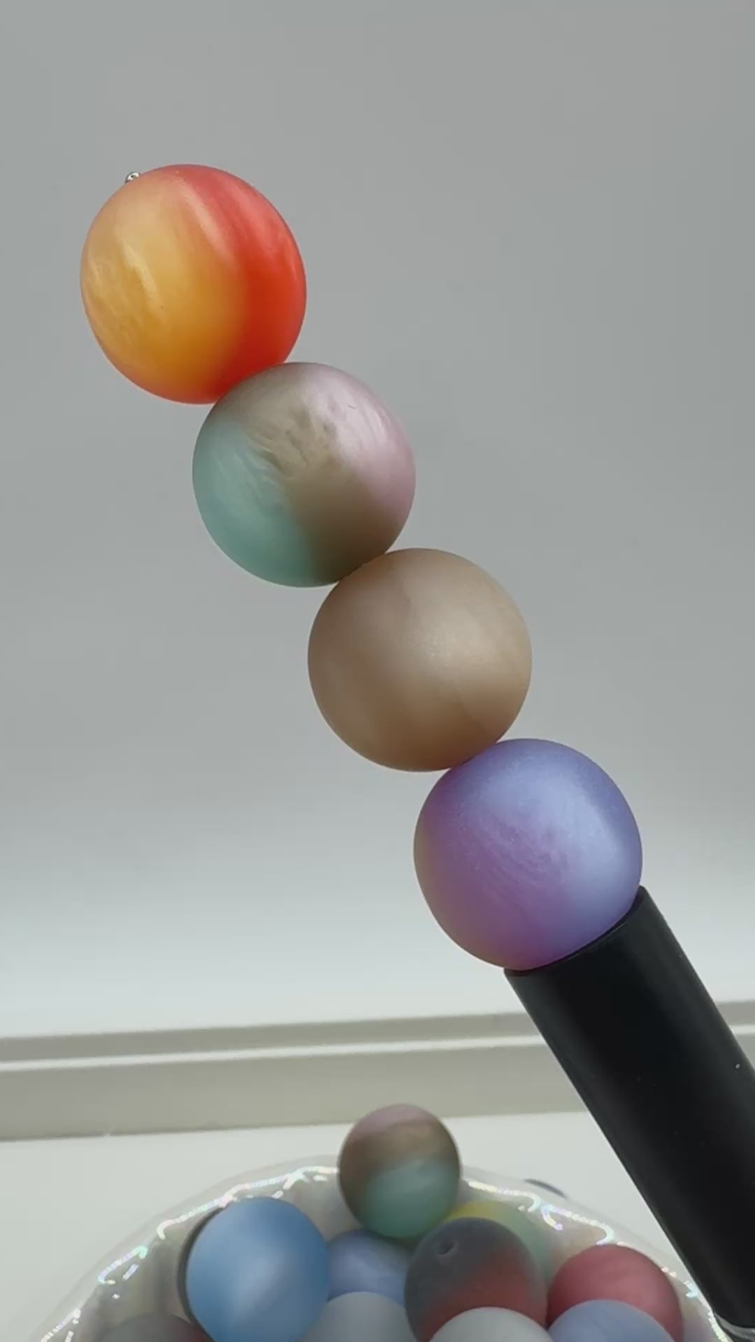 16mm Frosted Cat Eye Ombre Beads - 20 pcs.