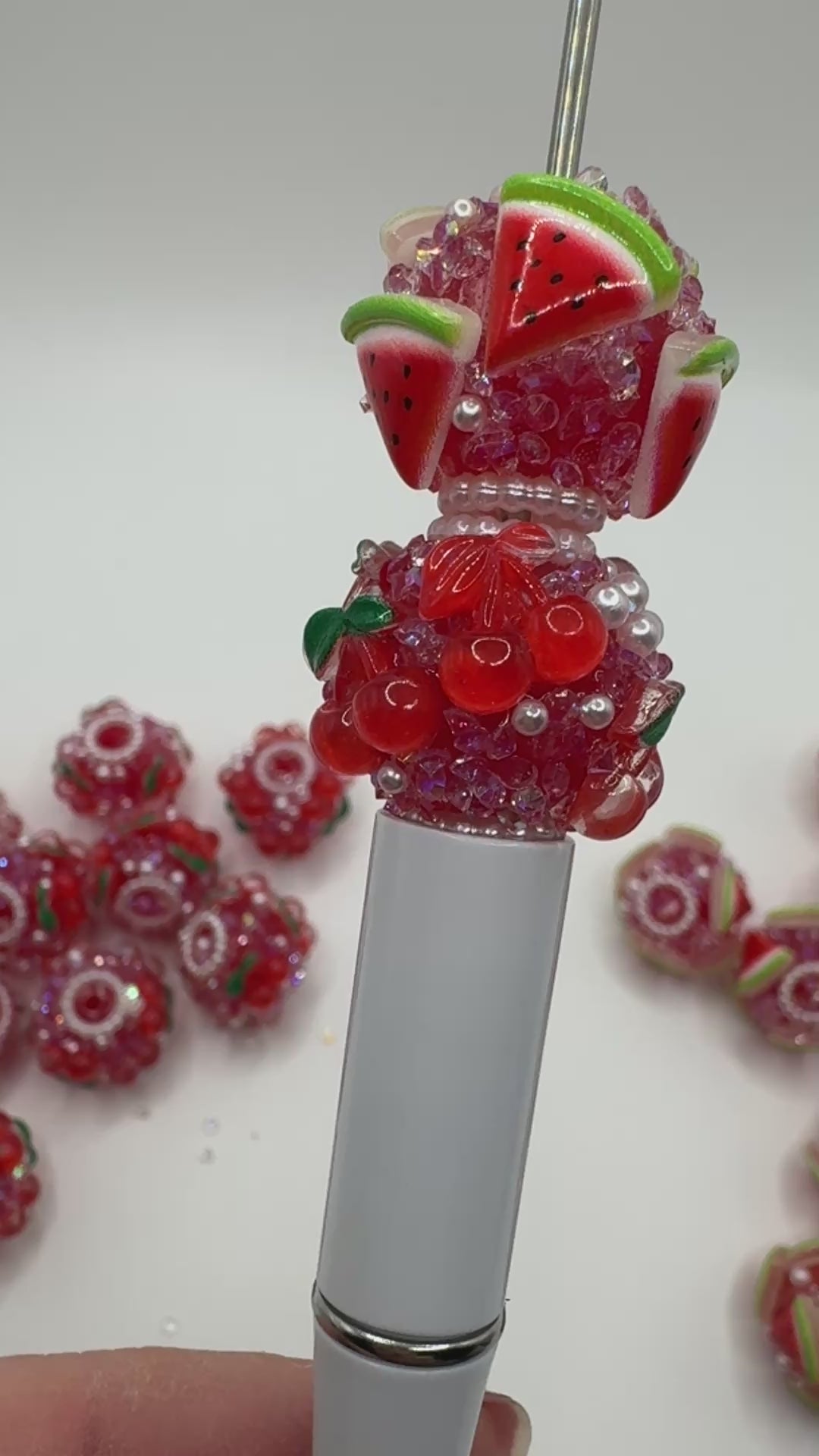 Sugar Watermelon Charm Beads 4pcs.