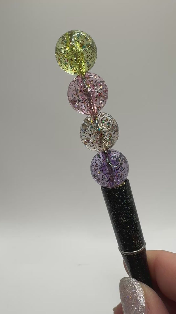 Multi Color Glitter Flake Beads -16mm -20pcs.