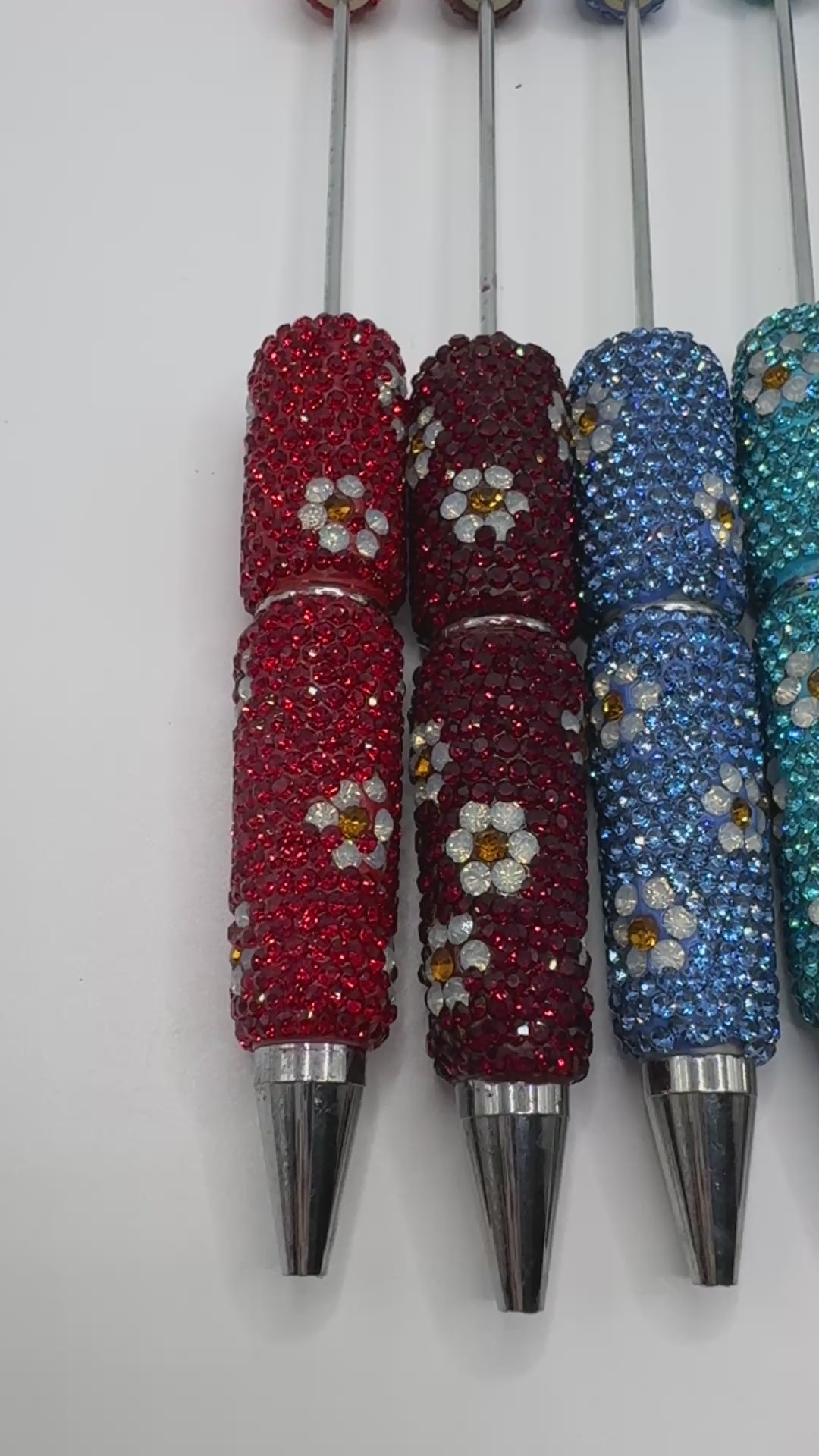 Beadable Rhinestone Flower Pen